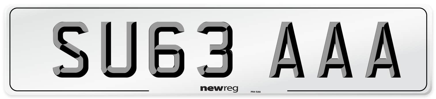 SU63 AAA Number Plate from New Reg